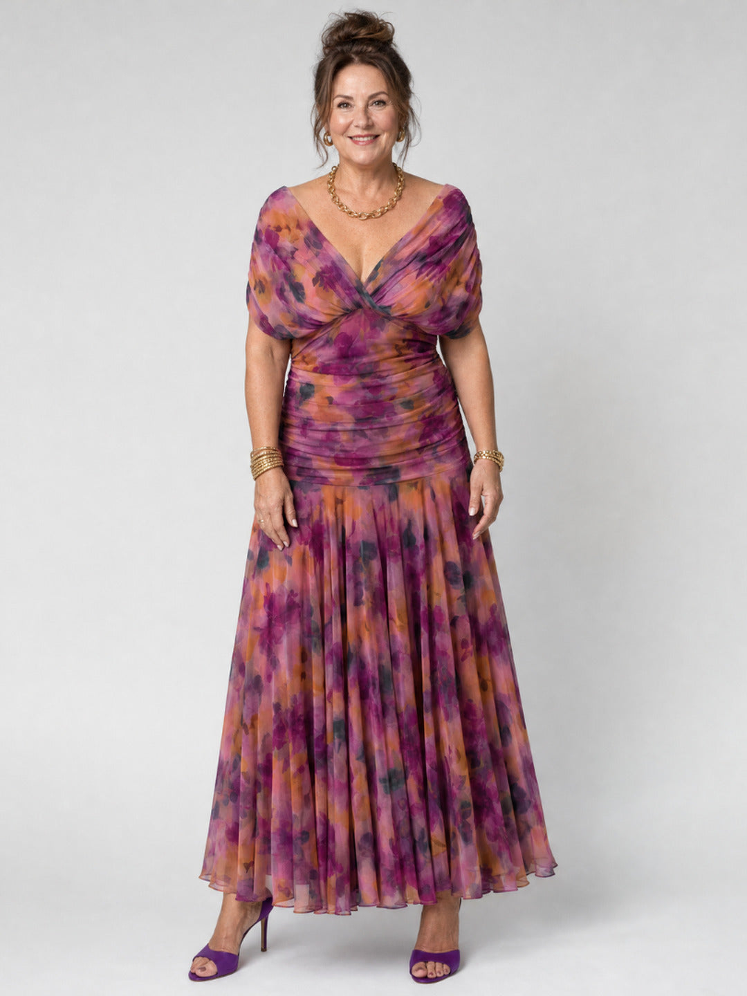 Jacqueline | Off Shoulder Flow Midi Dress