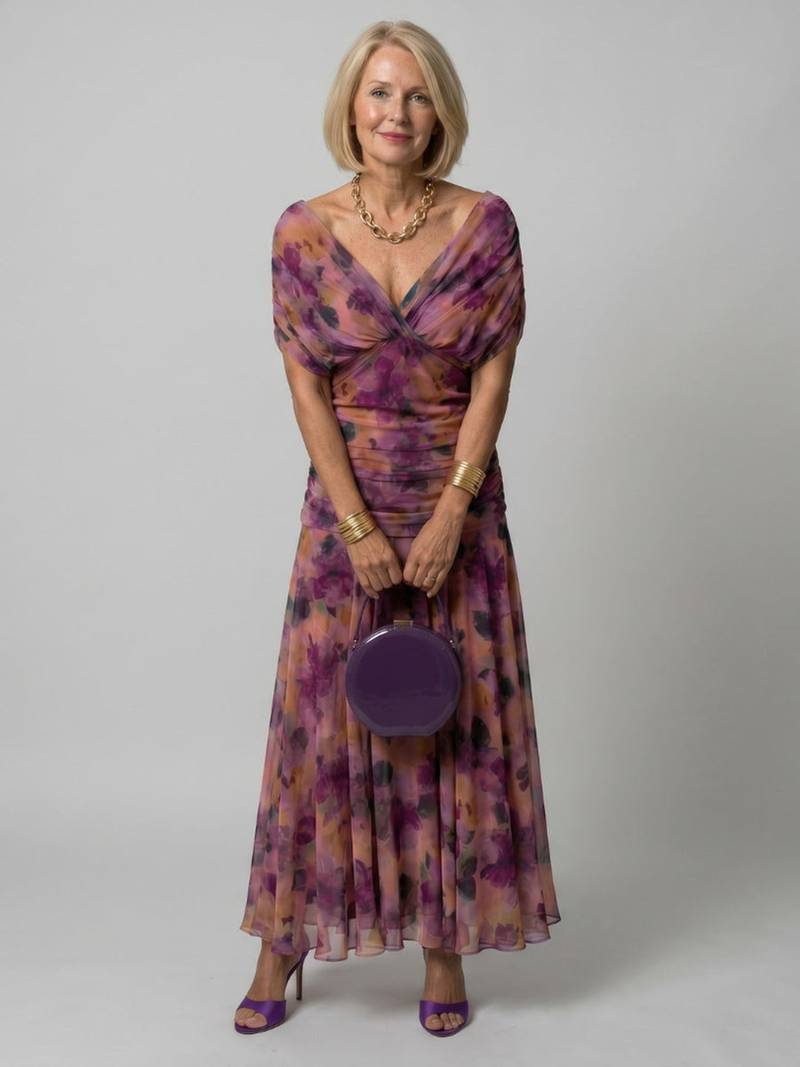 Jacqueline | Off Shoulder Flow Midi Dress