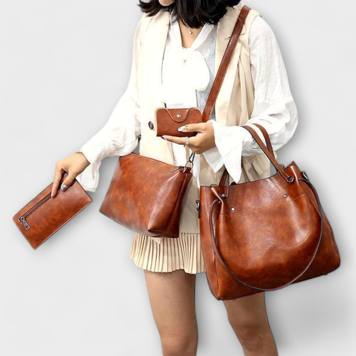 Olivia™ | 4-Piece Vintage Bag Set