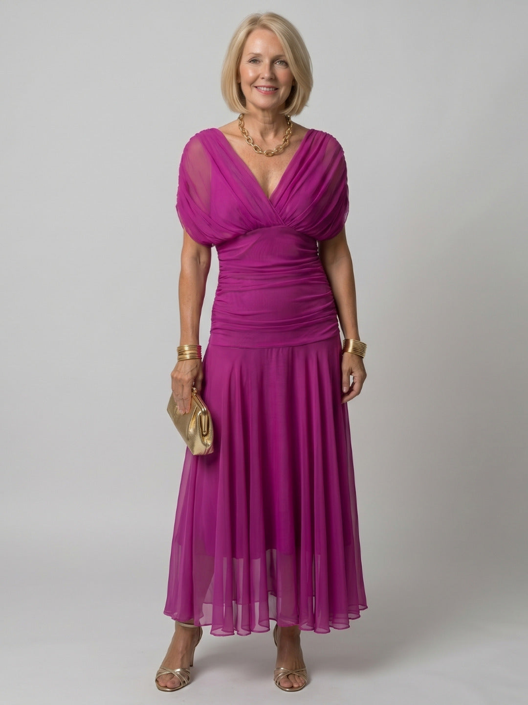 Jacqueline | Off Shoulder Flow Midi Dress