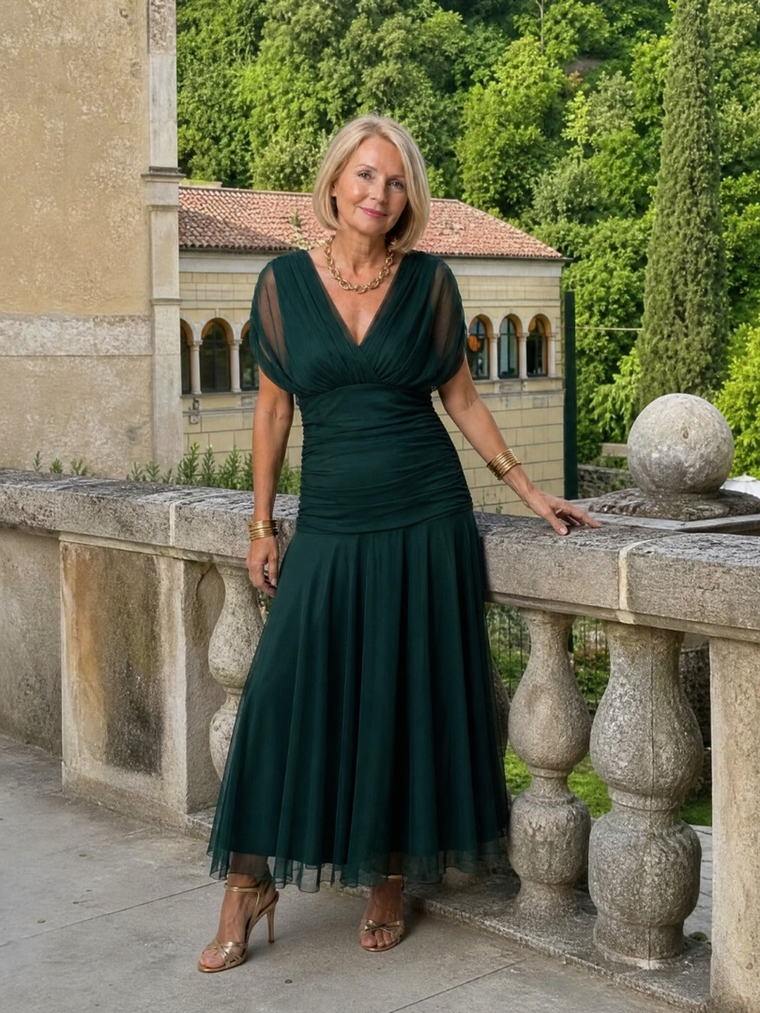 Jacqueline | Off Shoulder Flow Midi Dress