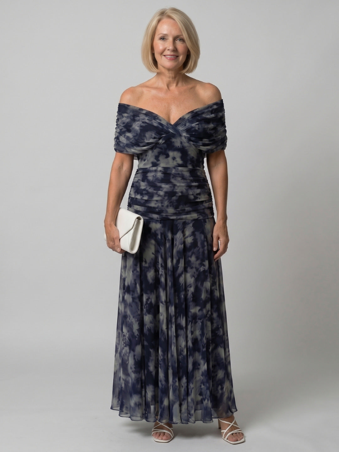 Jacqueline | Off Shoulder Flow Midi Dress