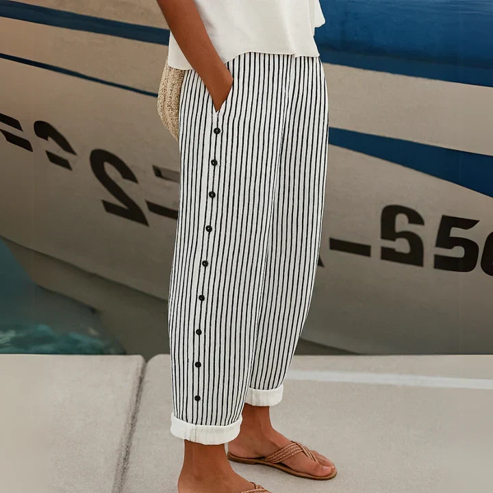 Alma™ Seabreeze Stripe Button Trousers
