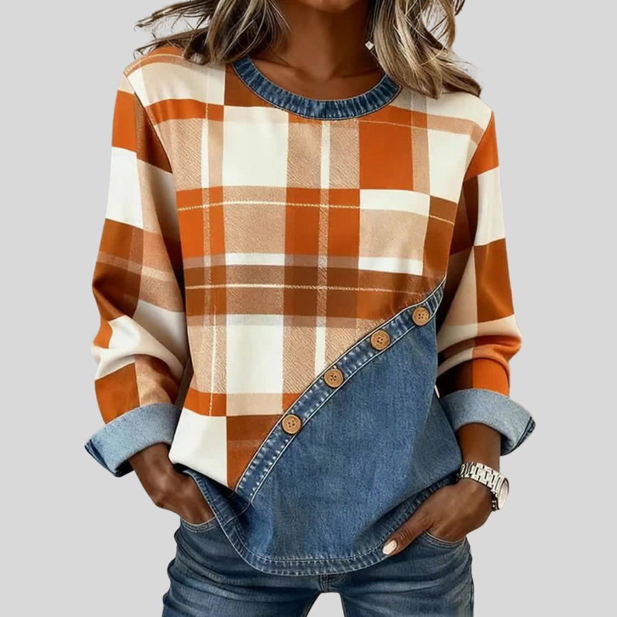 Jasmin | Patchwork Long-Sleeve Top