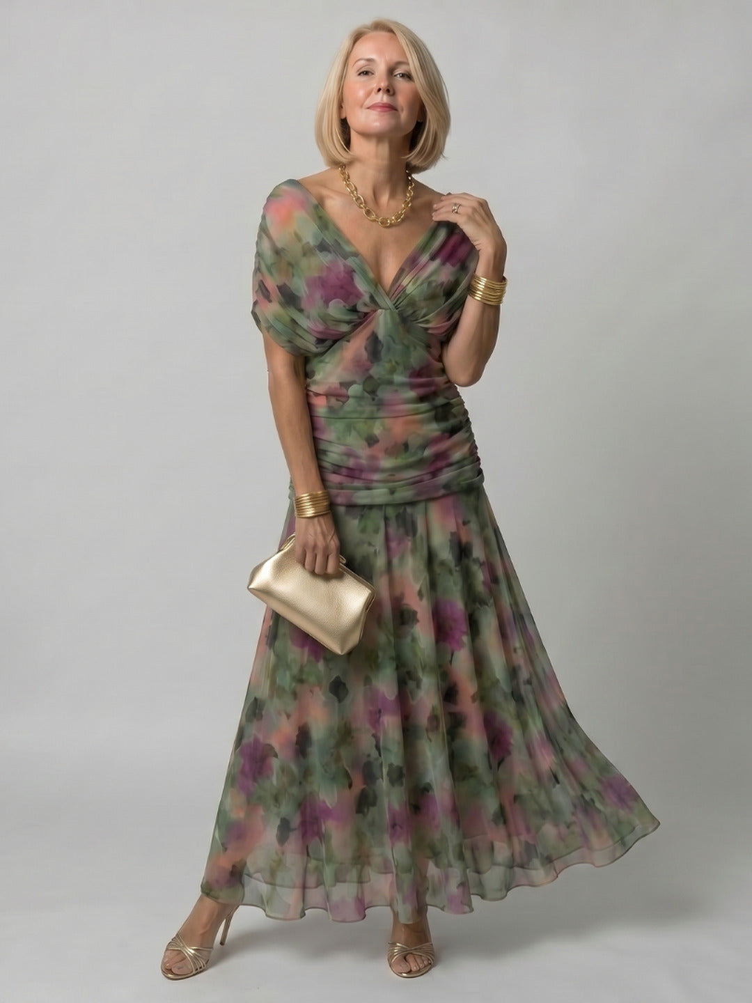 Jacqueline | Off Shoulder Flow Midi Dress