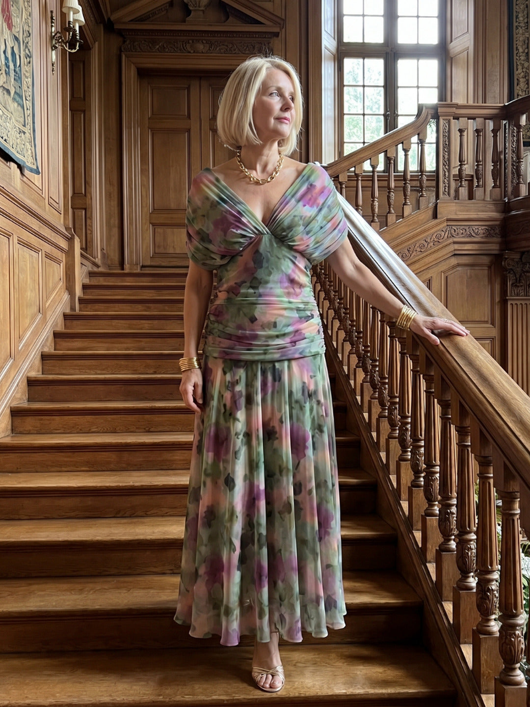 Jacqueline | Off Shoulder Flow Midi Dress