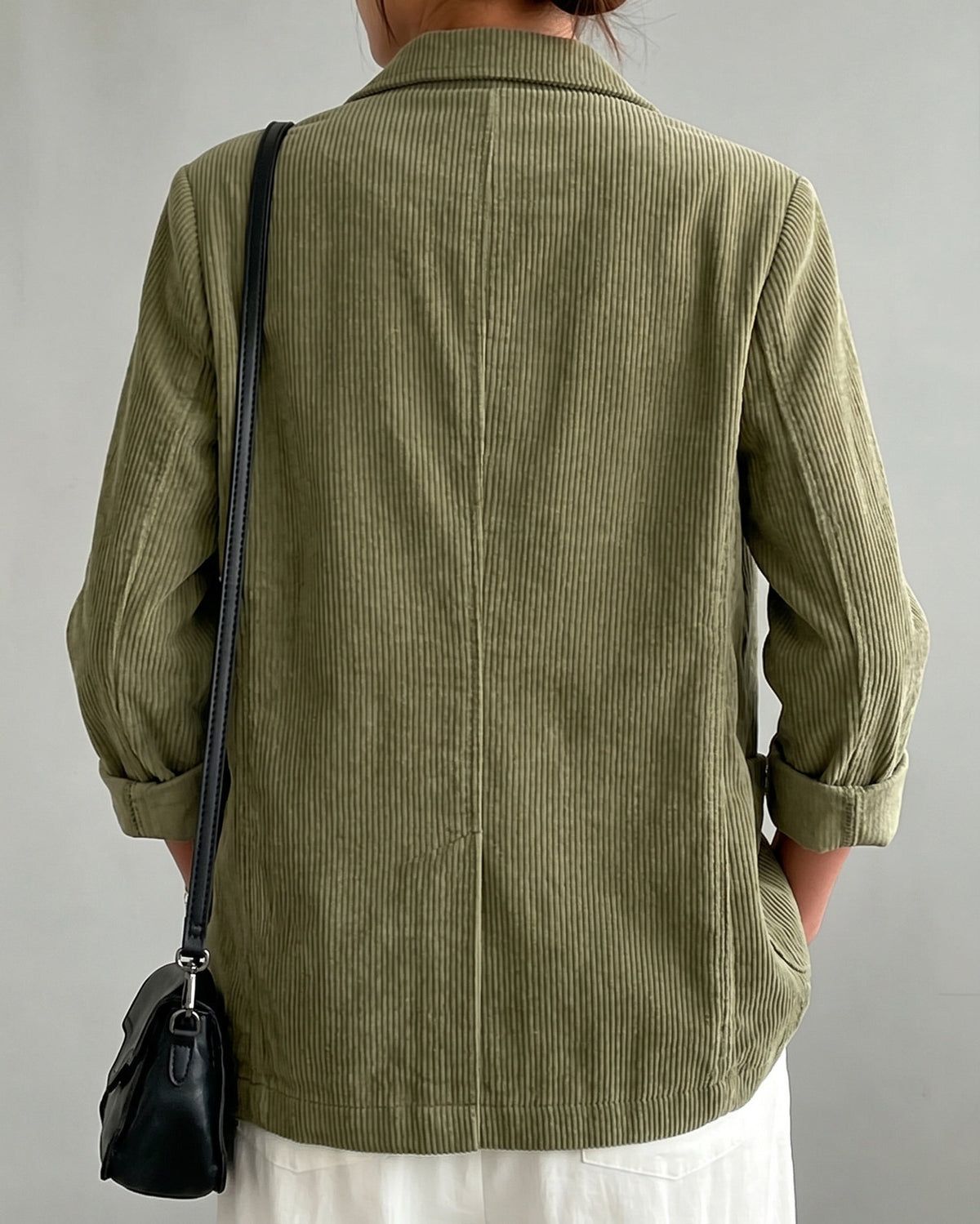 Urban Casual Single Breasted Corduroy Blazer
