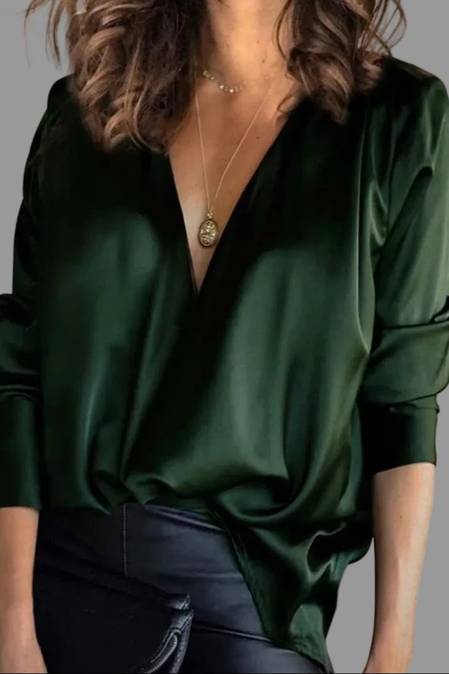 Racheal | Deep V-Neck Long Sleeve Top