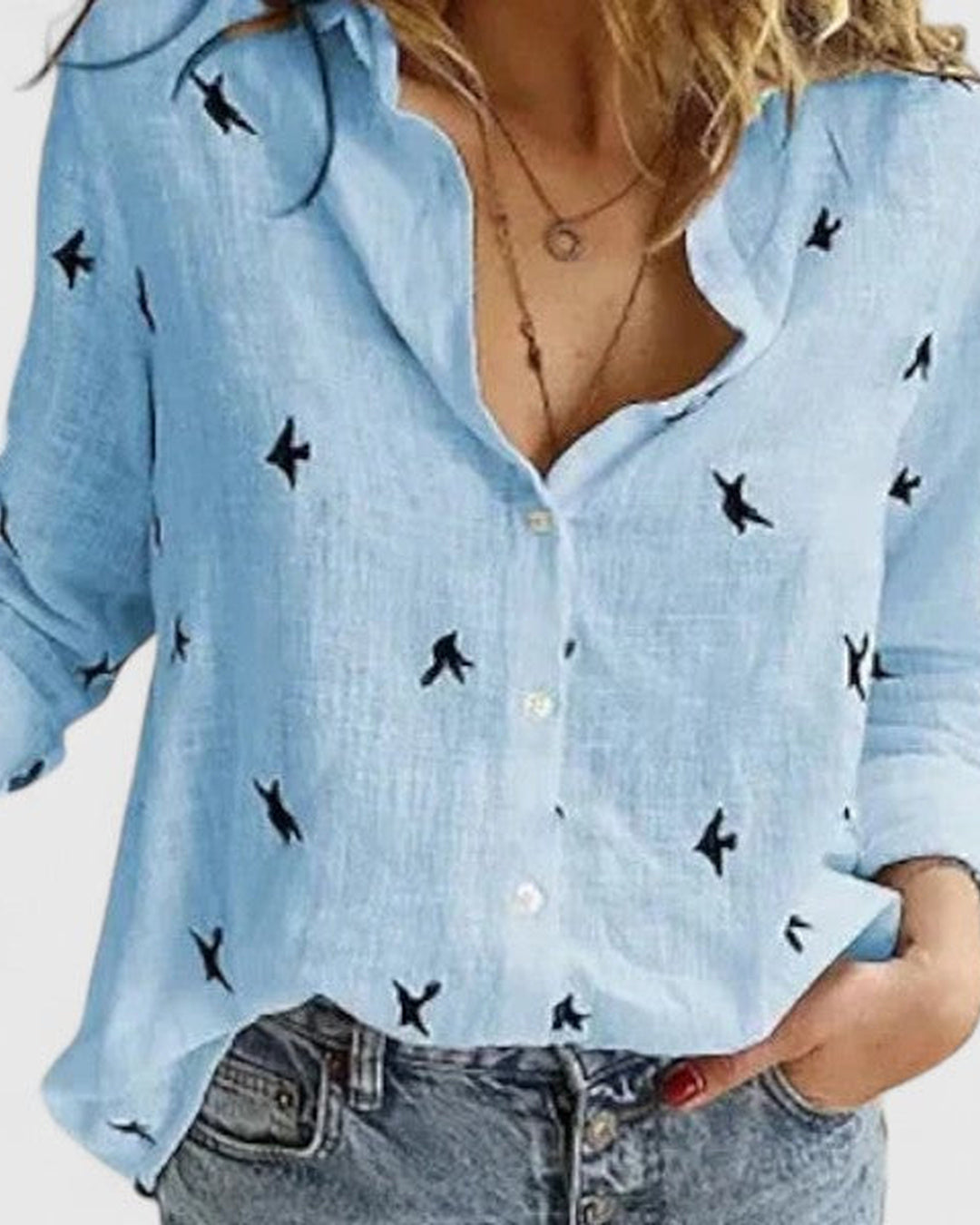 Cordelia | Women's Linen Button Down Shirt with Lapel Collar